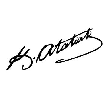 Personalizados, Adesivos de carros, por Mustafa Kemal Ataturk Assinatura Impermeável e Protetor solar Vinil Decalque,25cm*10cm