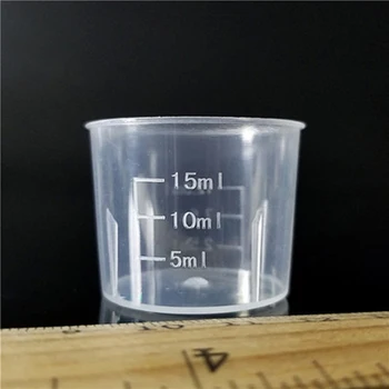Plásticos Medida Copos Laboratório de Líquidos Leve 20pcs Transparente Dupla Escalas Recipiente Cozinhas Conveniente