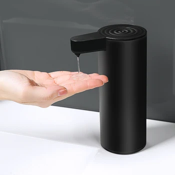 Preto do Sensor Sem contato do Distribuidor do Sabão Líquido para Cozinha Lavar Automática, Máquina da Mão Arruela Shampoo Detergente