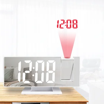 Projetor Relógio Para O Quarto Tabela Eletrônico De Alarme De Relógio Com O Tempo De Projeção Data De Repetir A Função De Luz De Fundo Do Relógio Relógio Digital