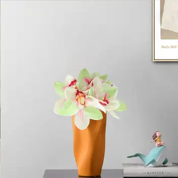 Prática Falso Flor Realista Leve Artificial Buquê De Seis Ramo Artificial De Borboleta De Orquídea, Flor Decoração Do Casamento
