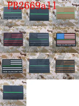 PVC 3D Patch A Fina Linha Verde Bandeira americana que Essas Cores não Executar