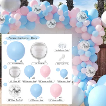 Rosa Azul Conjunto Misto de Látex Balão Prata Confete Para Bebê Menina Menino de Gênero Revelam Favor de Partido Crianças Batismo de Aniversário DIY Decoração