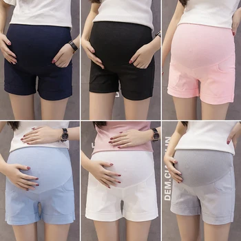 Roupa de maternidade em linha Reta Calças de Gravidez Roupas de Verão Maternidade Shorts para Mulheres Grávidas Cintura Alta a Gravidez Calças