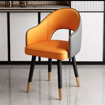 Sala de estar Computador Longo Cadeiras de Jantar de Luxo Individuais Braço Cadeira de Jantar Moderna de Vestir Sillon de Móveis Individuais ZY50CY