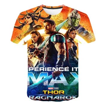 Thor Verão 3D Crianças T-shirt da Moda Thor Amor E Trovão Camisetas de Manga Curta da Marvel Meninos Tops Casual Roupas infantis Para 1-14Y