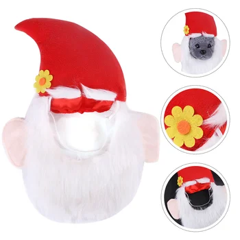 Trajes De Halloween Natal Barba Capa Chapéu Engraçado De Animal De Estimação Ornamentos De Lã Polar, Chapéus Cão Gato Cosplay