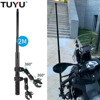 TUYU Moto Suporte da Câmera Guidão Suporte de Braçadeira do suporte de Bicicleta para GoPro Max DJI Invisível Selfie Stick para Insta360 Um X2 R