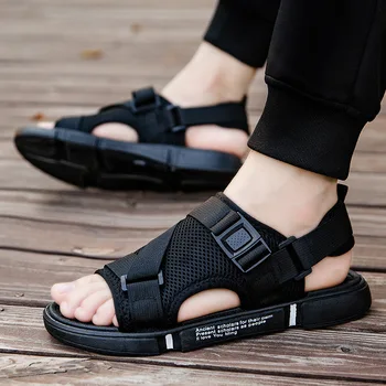 Verão as sandálias novas de moda masculina de tendência fora o desgaste de lazer, esportes dual-use sandálias sapatos de praia D152