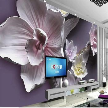 wellyu 3S Floral Socorro Cenário 3D pano de Fundo Floral Mural Personalizado Grande Mural Eco falsos tecidos papel de Parede papel de parede