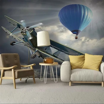wellyu HD Simples Balão de Ar Quente de Avião Sala de estar, Quarto de Fundo de Parede Personalizados Grande Mural de Parede