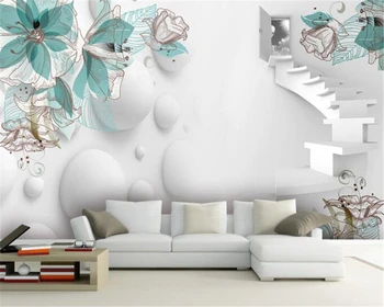 WELLYU papel de Parede pintados a Mão de Estilo Floral Decorativo Mural, Sala de estar, Quarto PLANO de Fundo de papel de Parede para parede 3D