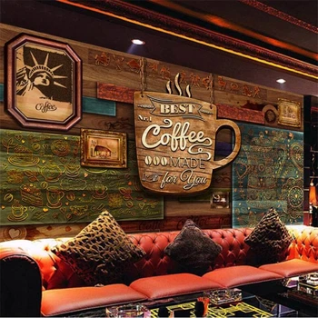 wellyu Personalizado grandes murais de moda da melhoria home ultra HD pintados à mão avançado retro café na parede do fundo papel de parede