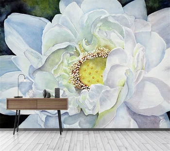 wellyu Personalizados, papel de parede 3d resumo aquarela branco magnolia flor sala de estar de plano de fundo de sala de estar de plano de fundo de papel de parede