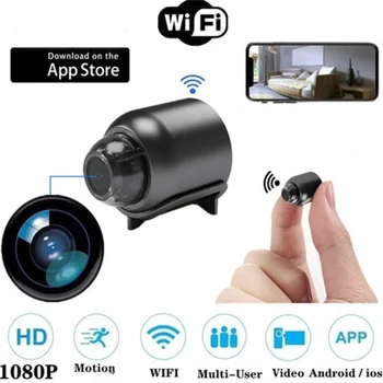 Wi-Fi Mini Câmera De Vigilância Kamera De Segurança De Proteção De Visão Noturna Monitor Remoto 140° De Ângulo Amplo De Casa Inteligente De Vídeo, Gravador De