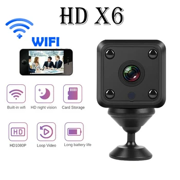 X6 Mini Câmera do IP de Wifi Sports HD 1080P sem Fio Segurança Vigilância Built-in Bateria de Visão Noturna de Casa Inteligente Micro Câmeras