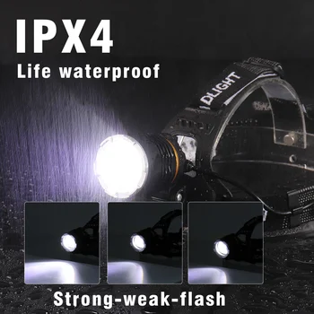 ZK30 Recarregável 10000LM XHP50 Alta Poderoso Farol Lanterna Lanterna de Cabeça LED Zoom Sensor de Farol 18650 Lanterna de Pesca